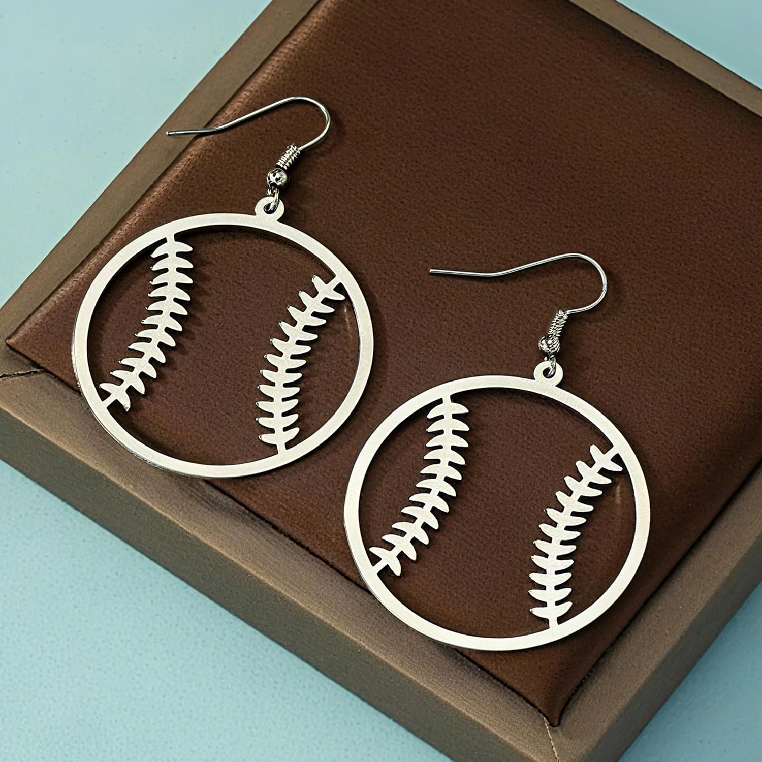 Baseball Earrings for Women Dangling Stylish Baseball Shape Loop Earring Sports Ball Shape Game Day Earrings Baseball Mom Player Jewelry Gifts Accessories - Image 4