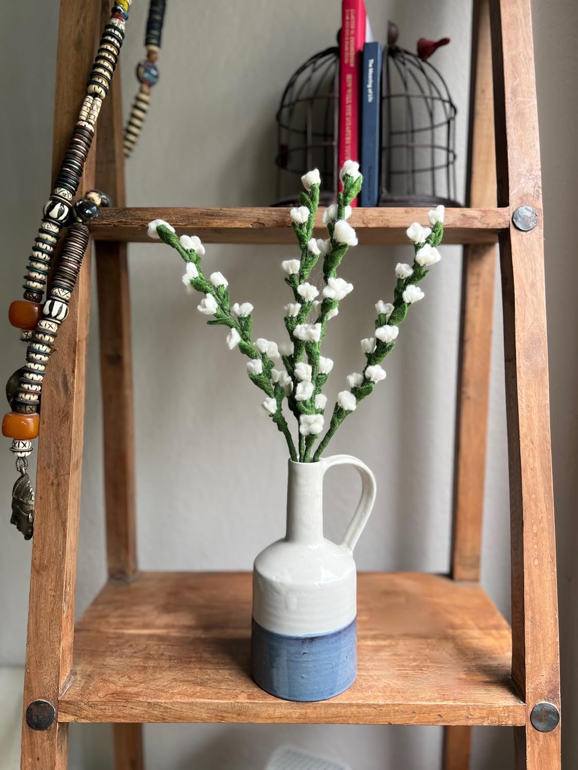 Humble Hilo Handmade Felt Flowers for Decoration Felt Fillers & Flowers Bouquets (Cherry Flower, White)