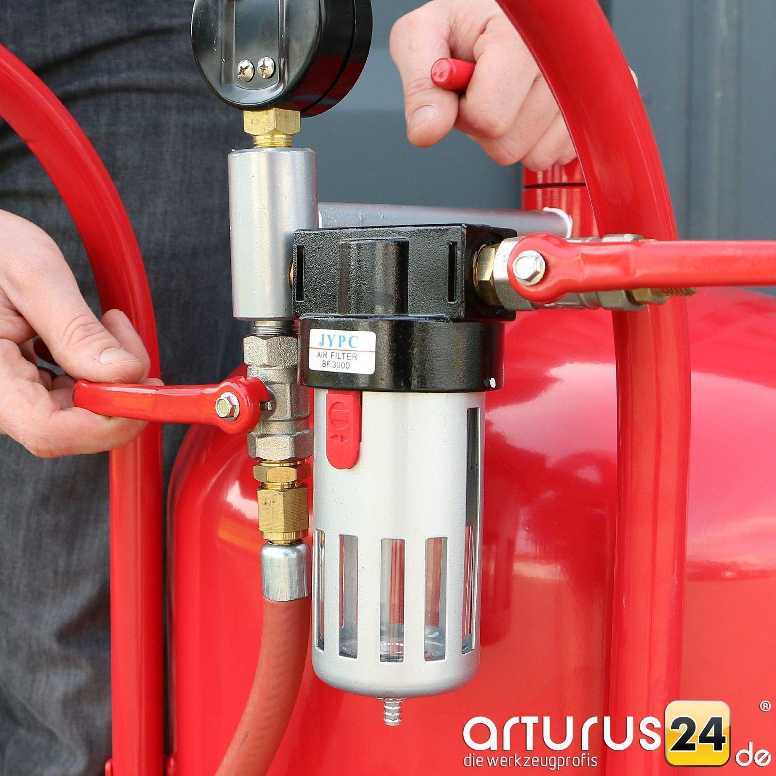 Airpress® Mobiele zandstraalapparaat, perslucht, zandstraler, 36 l sproeiers, slang & zandstraalpistool