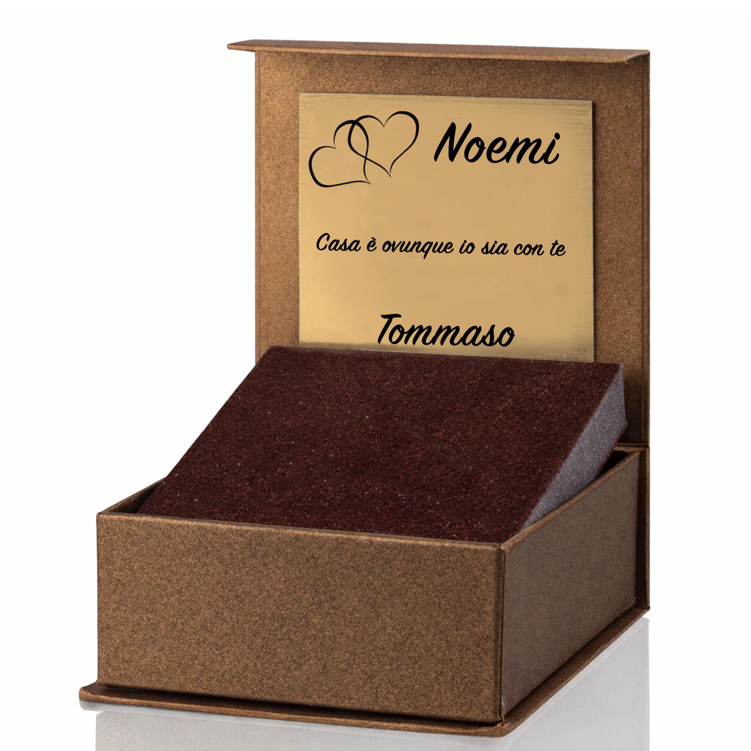 Sakrami Collana Punto Luce Oro 9KT Zircone Bianco o Rosa − Ciondolo Luminoso Delicato + Scatola con Incisione Personalizzata − Idea Regalo Donna Ragazza Comunione Cresima Compleanno