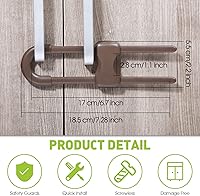 Vista 6 de Jetec 10 Piezas Cerraduras de Gabinete para Bebés, Cajones de Seguridad a Prueba de Niños en Forma de U, Cerraduras de Seguridad Infantil