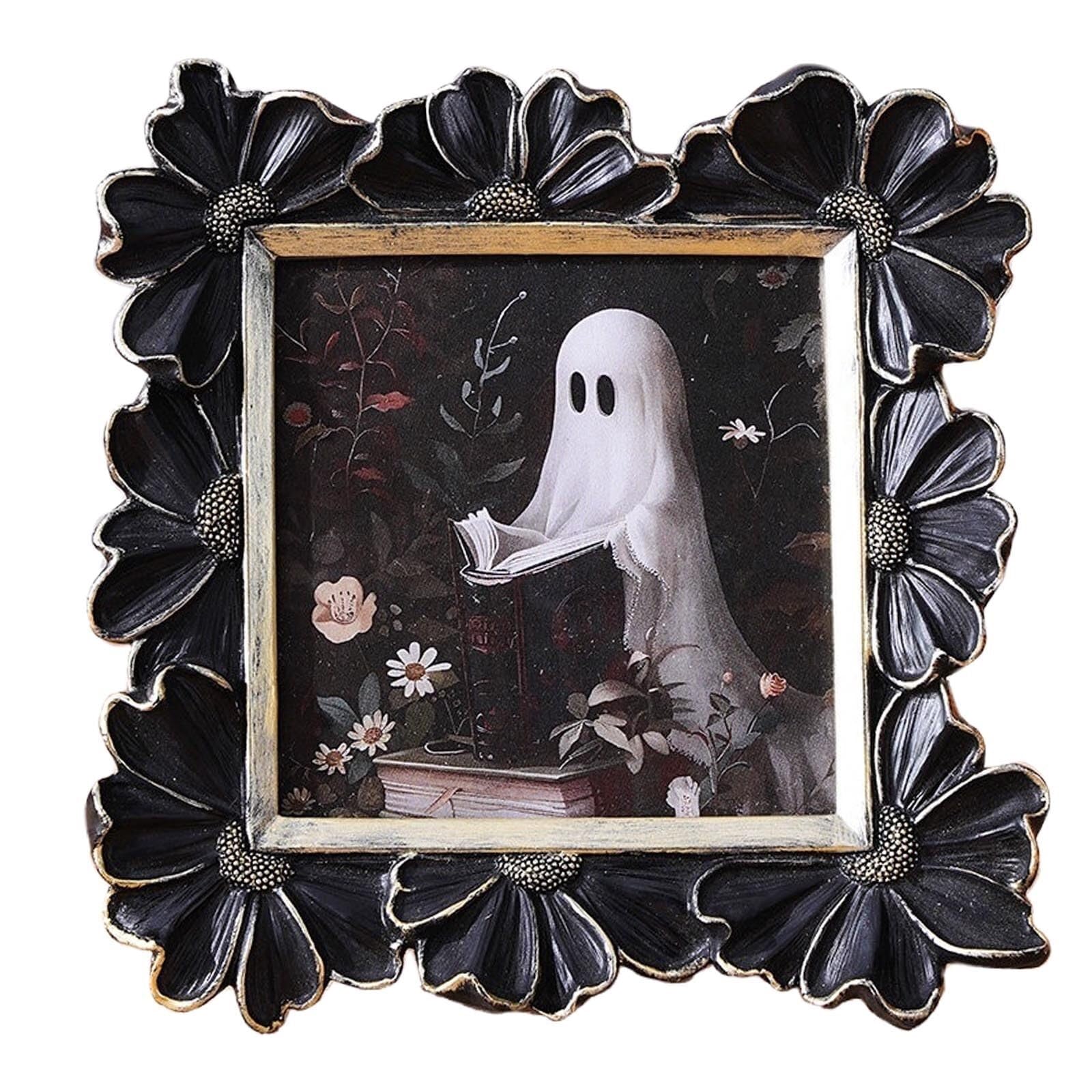 Mdnipqbam Black Modern Creative Decorative Photo Frame With Floral Border Vintage-Style Handcrafted Carving For Home Use(4X4)