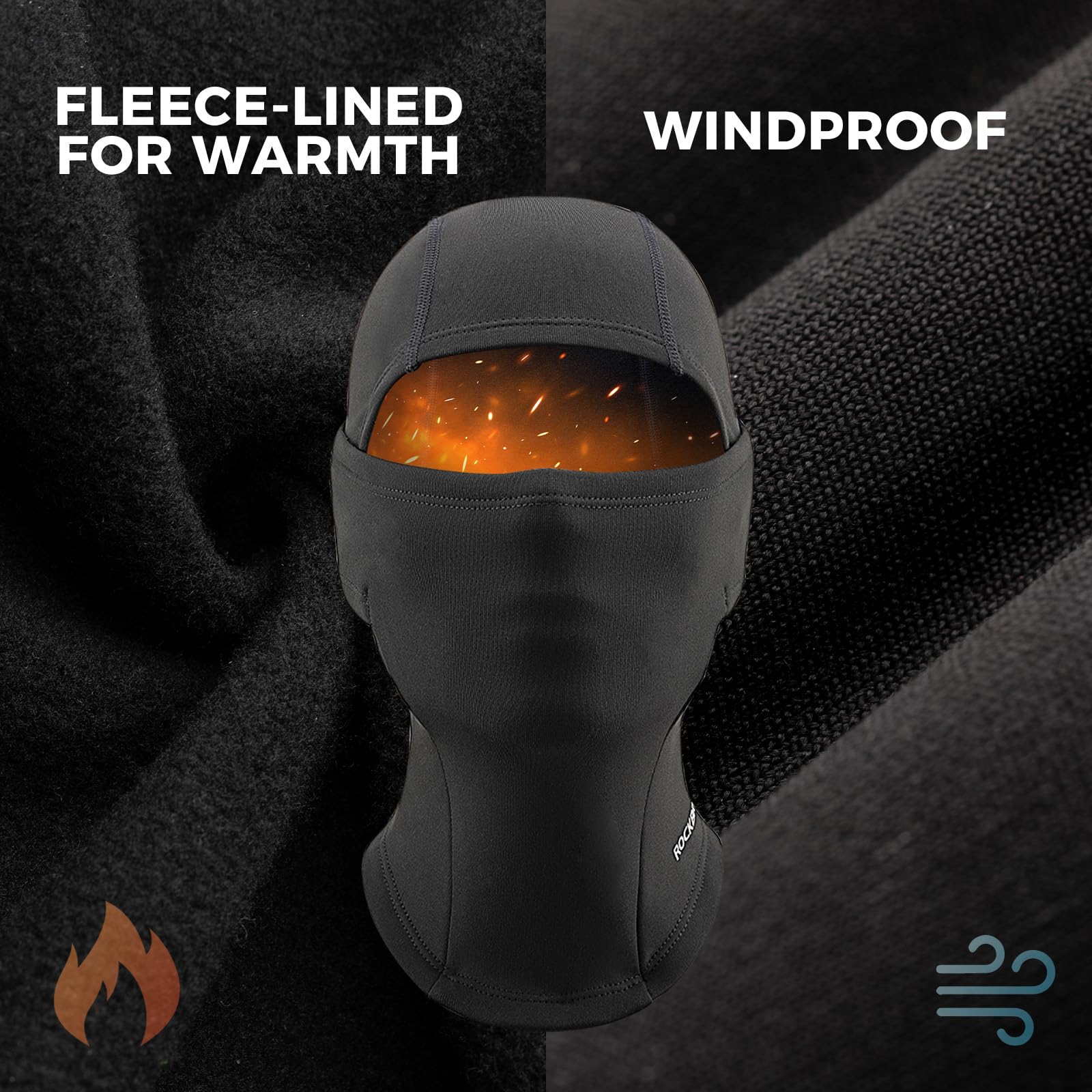 ROCKBROS Pasamontañas Niños Térmico Blaclava Anti Viento Transpirable para Deportes al Aire Libre Bicicleta Snowboard Esquí Running para Otoño Invierno