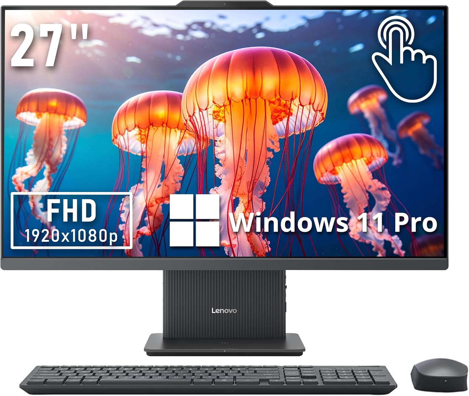 Lenovo IdeaCentre All-in-One Desktop, 27" FHD Touch Display, Intel i7-13620H, 32GB DDR5, 1TB SSD, 5.0MP Camera, Wireless Mouse & Keyboard, Win 11 Pro, Gray (Renewed)