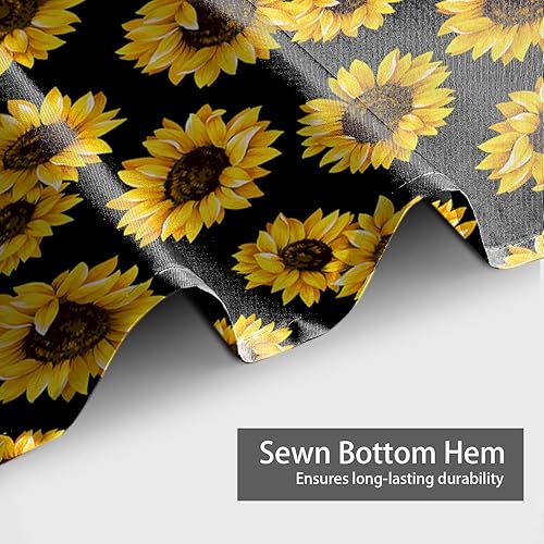 Miniatura 4 de GALMAXS7 Cortina de ducha de girasol para baño con 12 ganchos, diseño floral botánico impermeable, decoración decorativa de baño, 72 x 72 pulgadas