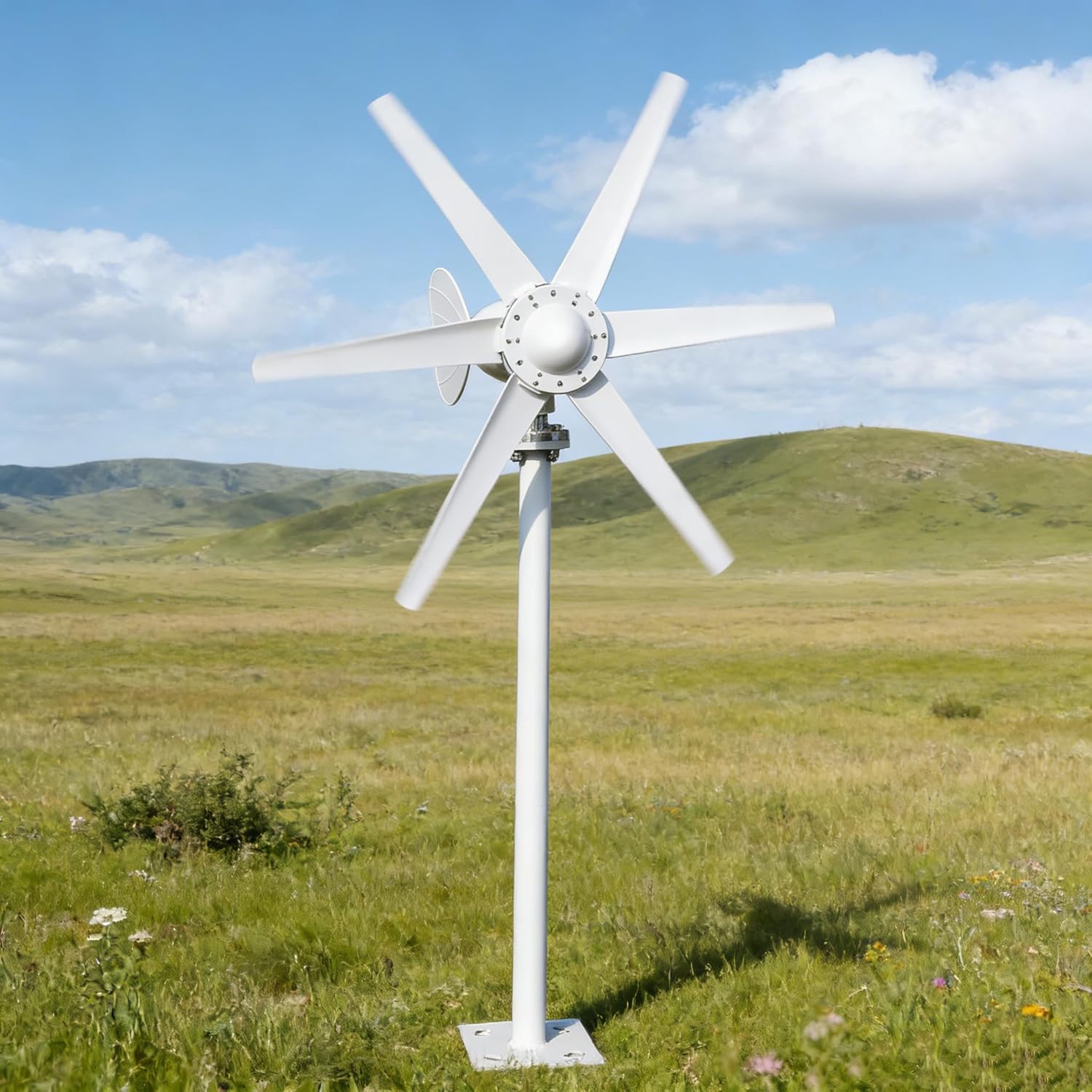 800W Wind Turbine Generator Kit 12V/24V, 6-Blade Turbina Eolica with MPPT Controller, Low Start Wind Speed Renewable Energy Solution, Vertical Windmill Power System for Home Farm RV Boat