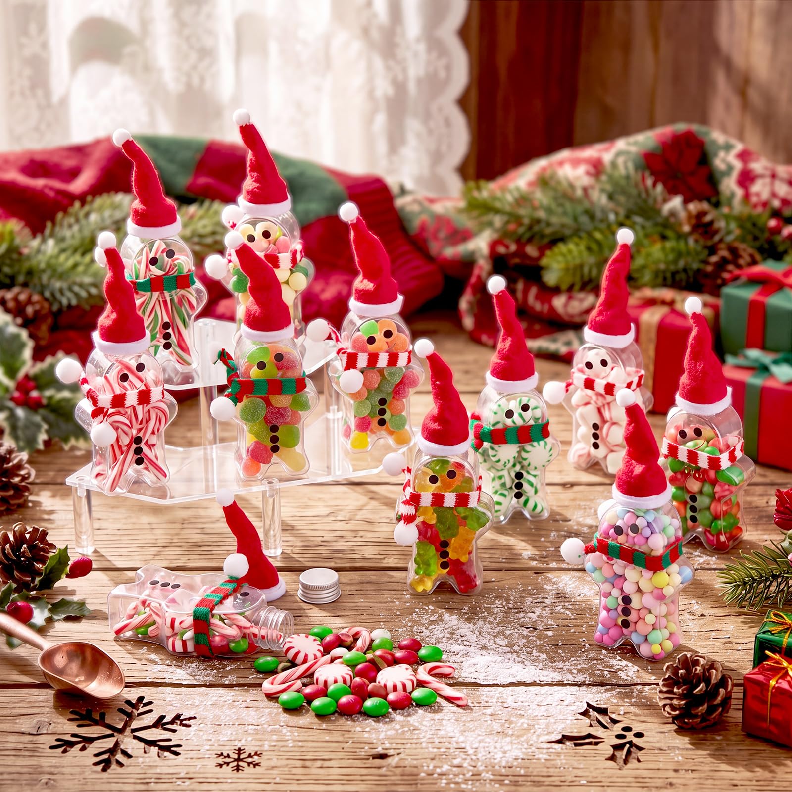 Juego de 24 tarros de caramelos de Navidad Gingerbreadman a granel