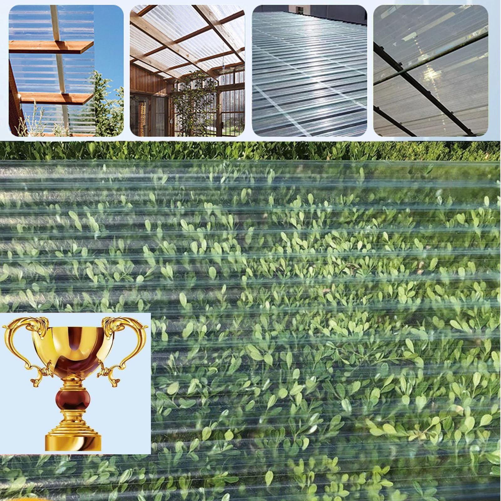 1.5mm Planchas Transparentes Tejados,2/4/6/8/10/12/15pcs FRP Con Resistencia A Los Rayos UV,Chapa Ondulada Para Invernaderos Prueba De Lluvia,Chapa Tejado Exterior (0.9×1.7m,2pcs)