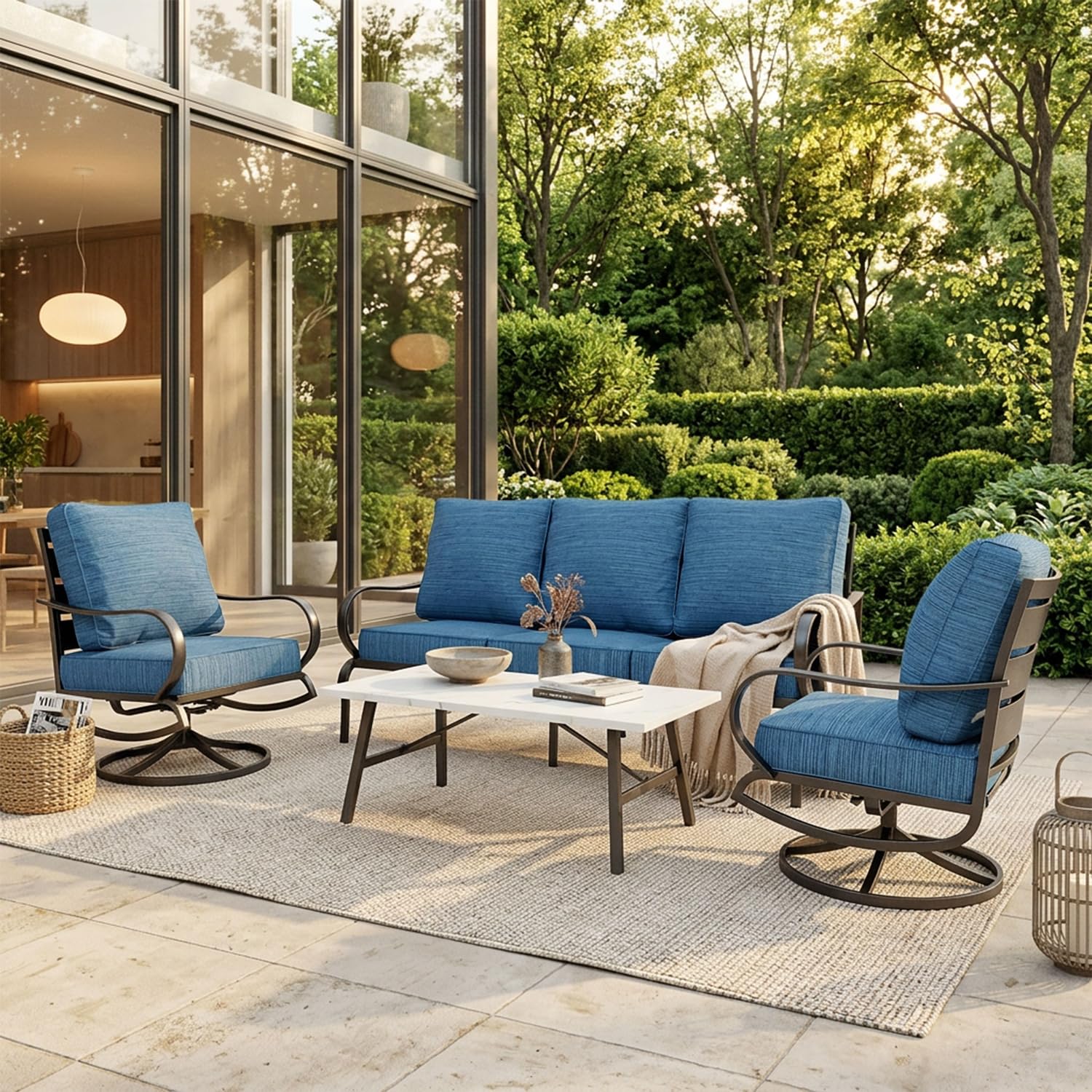 MFSTUDIO 4 Piece Patio Conversation Set