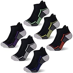 SeeyAN Kids Socks Boys Ankle Athletic Half Cushioned Low Cut Sport Cotton Breathable Socks 6 Pairs