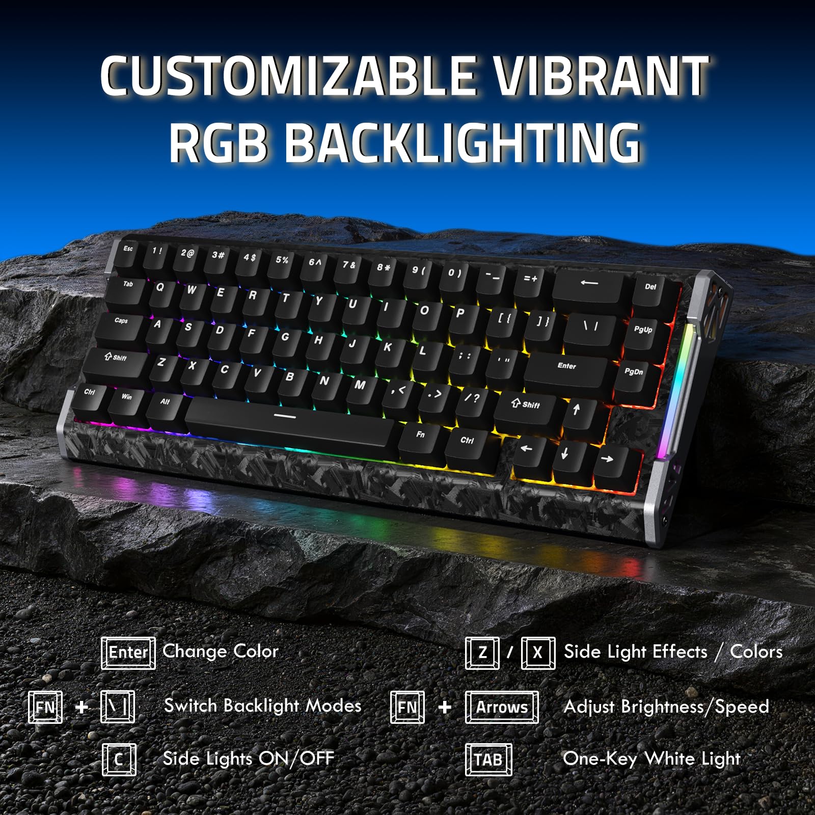 ATTACK SHARK Combo Clavier R68 HE & Souris X11 Ultra Fibre de Carbone, Souris sans Fil Superlight 63g Nordic54L15, 8KHz, PAW3950MAX 42K DPI, Clavier Magnétique 0,005mm RT Rapid Trigger - Black
