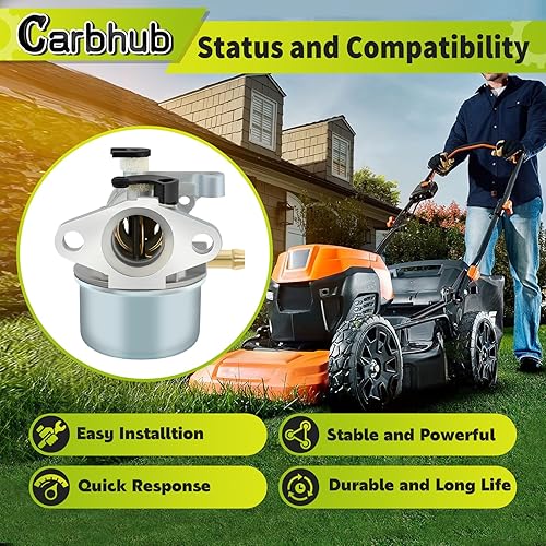 Miniatura 2 de Carbhub Repuesto de carburador para 799866 790845 799871 796707 794304 12H800 Engine Toro Craftsman cortacésped Carb Toro 22 pulgadas Reciclador con