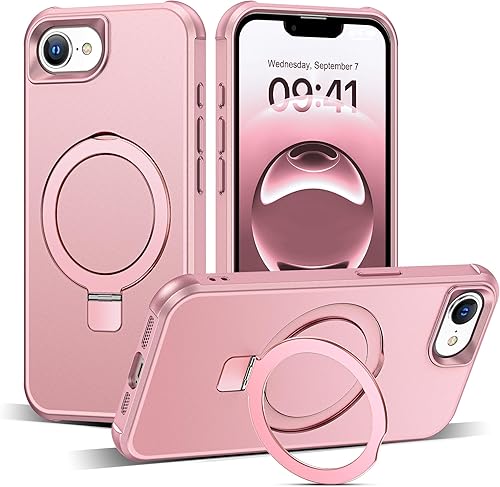 Miniatura 62 de Funda de grado militar compatible con iPhone 14 Plus de 6.7 pulgadas, con soporte magnético invisible tipo anillo, compatible con MagSafe y gran