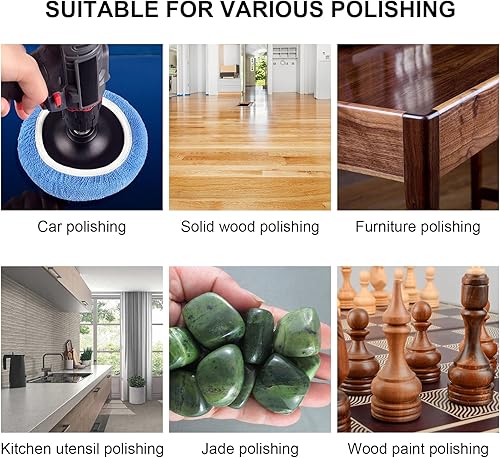 Miniatura 7 de KingBra 8 almohadillas pulidoras de automóvil (9 a 10 pulgadas), cubierta de almohadilla de pulido de microfibra suave, almohadillas de cera para