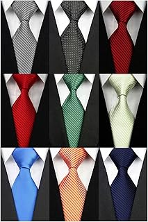 Lote 9 unids clásico de los hombres lazo de seda tejido jacquard corbatas sólidas para hombres