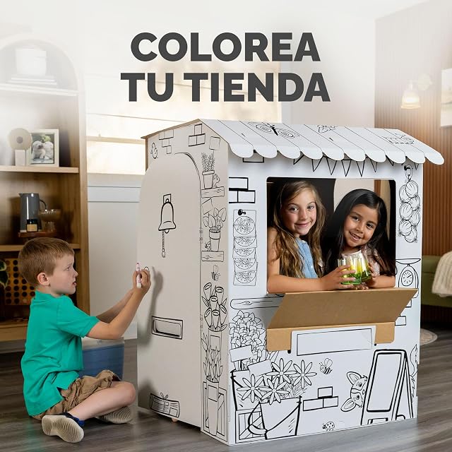 Foto 6 de 6 de BANKERS BOX Casa de Juegos de Cartón Puesto de Mercado para Niños XL (106,6 x 81,6 x 93 cm)