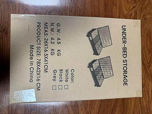 Miniatura 7 de Paquete de 2 contenedores de almacenamiento debajo de la cama con marco de metal rodante debajo de la cama con tapa de ruedas, bolsa de