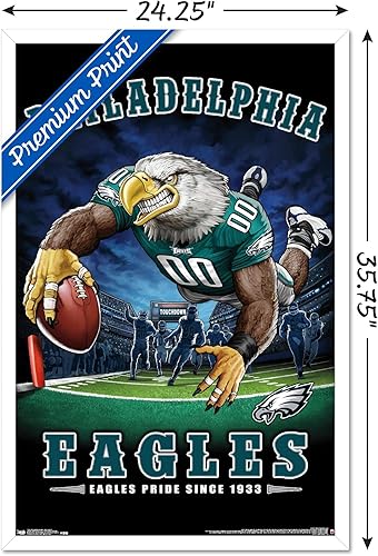 Miniatura 77 de Trends International NFL Philadelphia Eagles - Póster de pared de End Zone 17, 22.375 x 34 pulgadas, versión enmarcada plateada Versión con marco