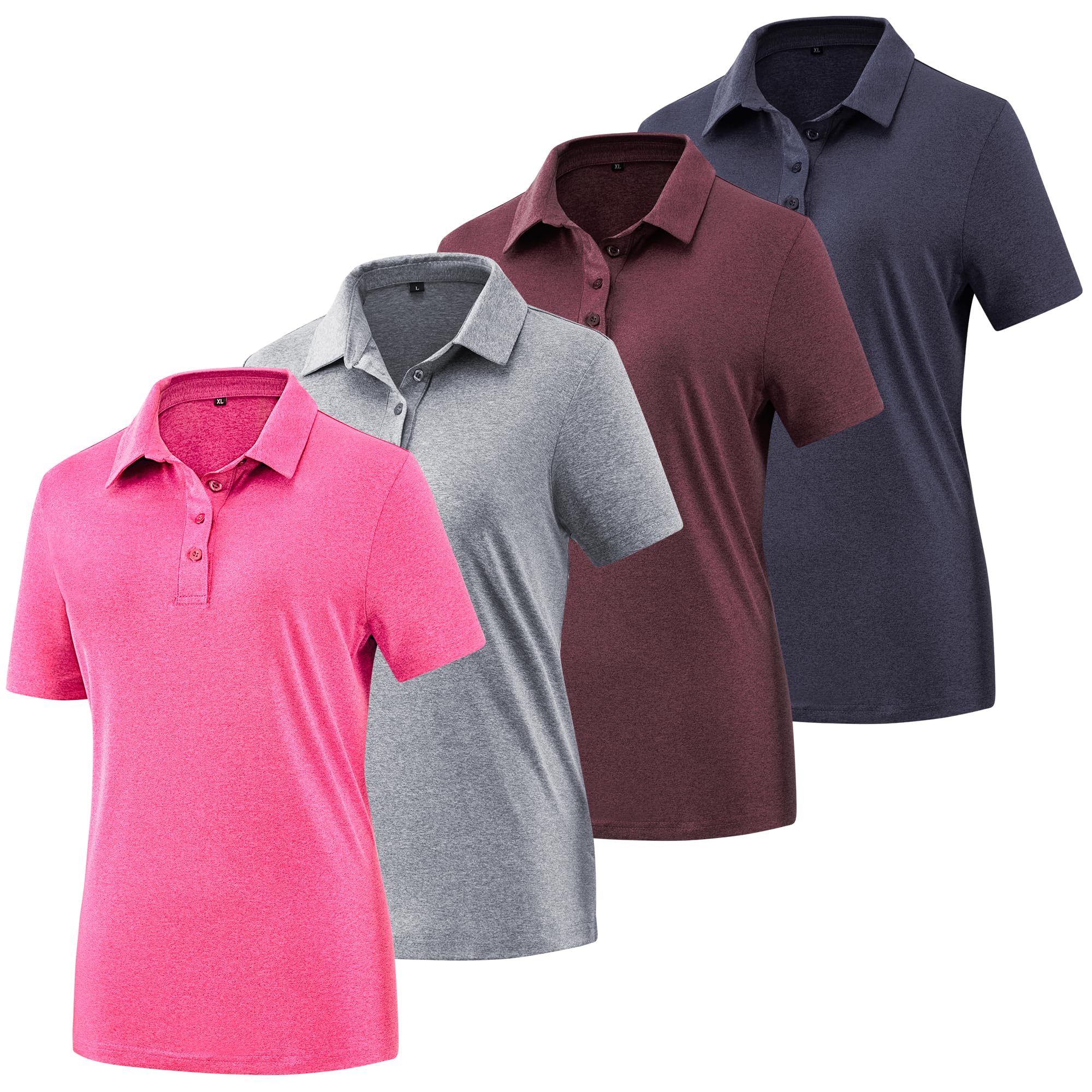 Women's Golf Polo Shirts Lightweight Moisture Wicking Short Sleeve Shirt Quick Dry Athletic Tennis Tops