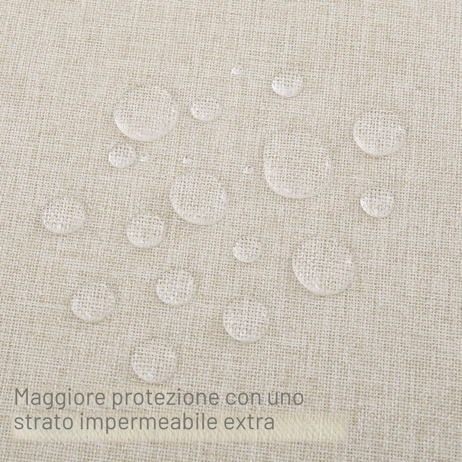 Homaxy Tovaglia effetto lino, lavabile, con effetto loto, rettangolare, 140 x 300 cm, impermeabile, biancheria da tavola, antimacchia, beige