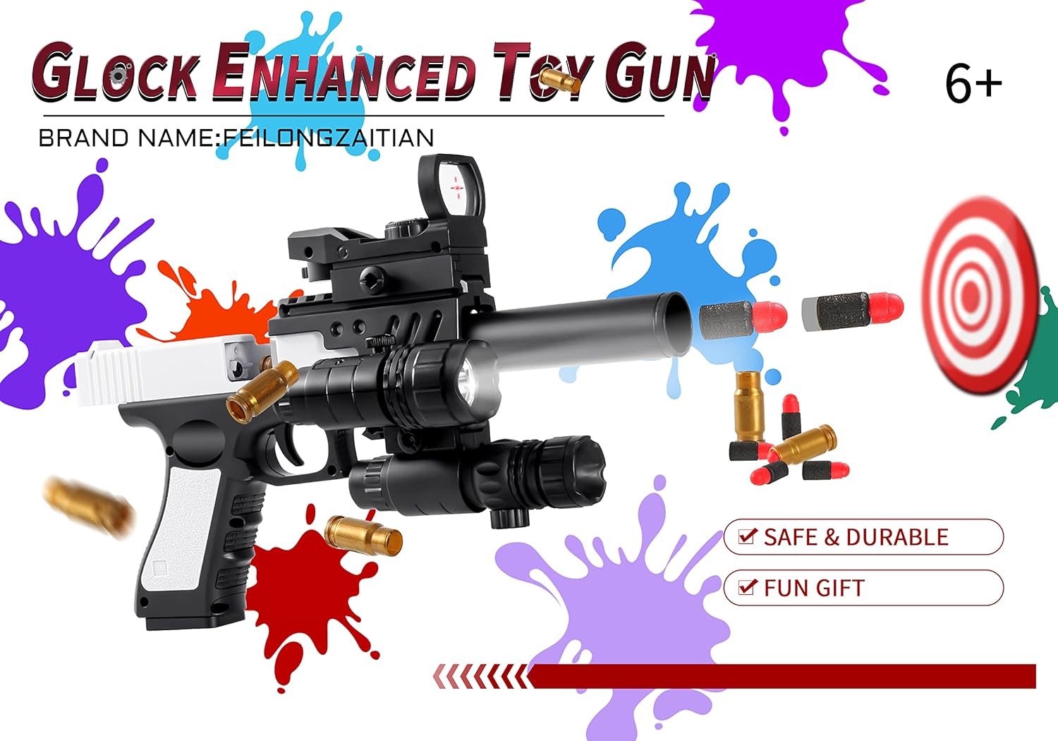 Foam Blasters, Safe Soft Bullet, Gift for Children Training or Play Cool Toy Exercises Children’s Physical Coordination : Toys & Games