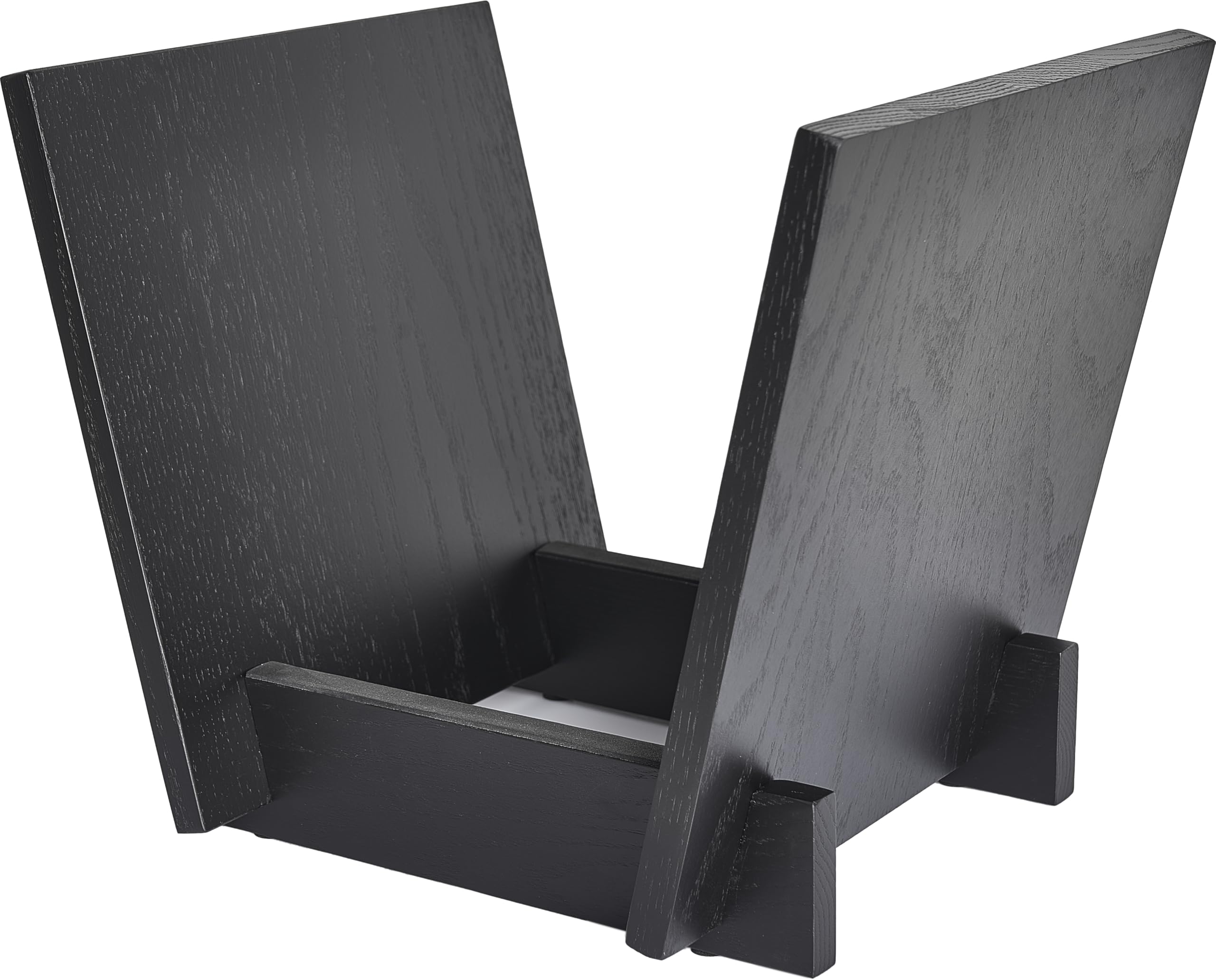Honygebia Soporte de Vinilos de Madera Maciza - Estante de Roble Negro en Forma de V para Exhibición y Almacenamiento, Ideal para 40 LPs Premium