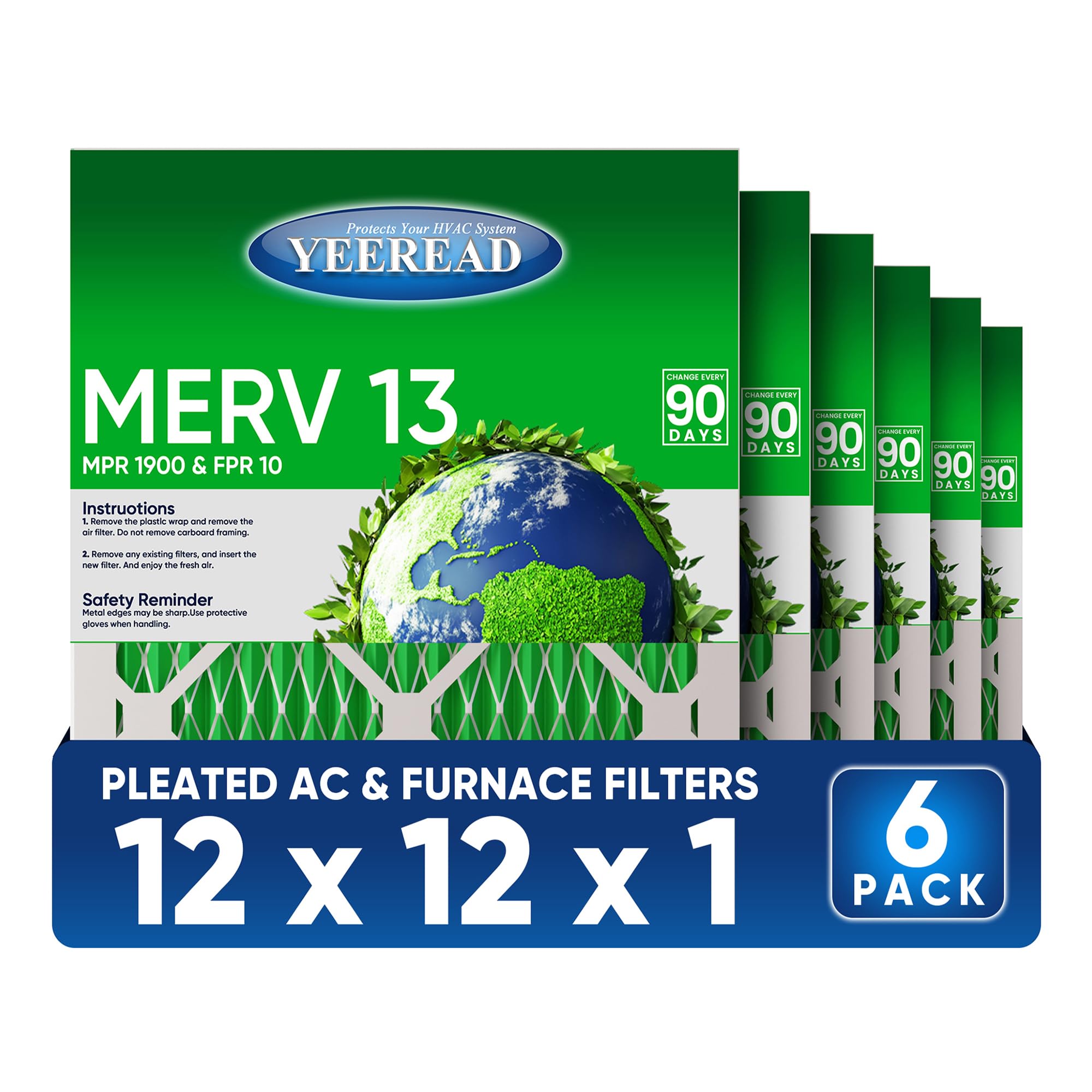 YEEREAD 12x12x1 MERV 13 Filter