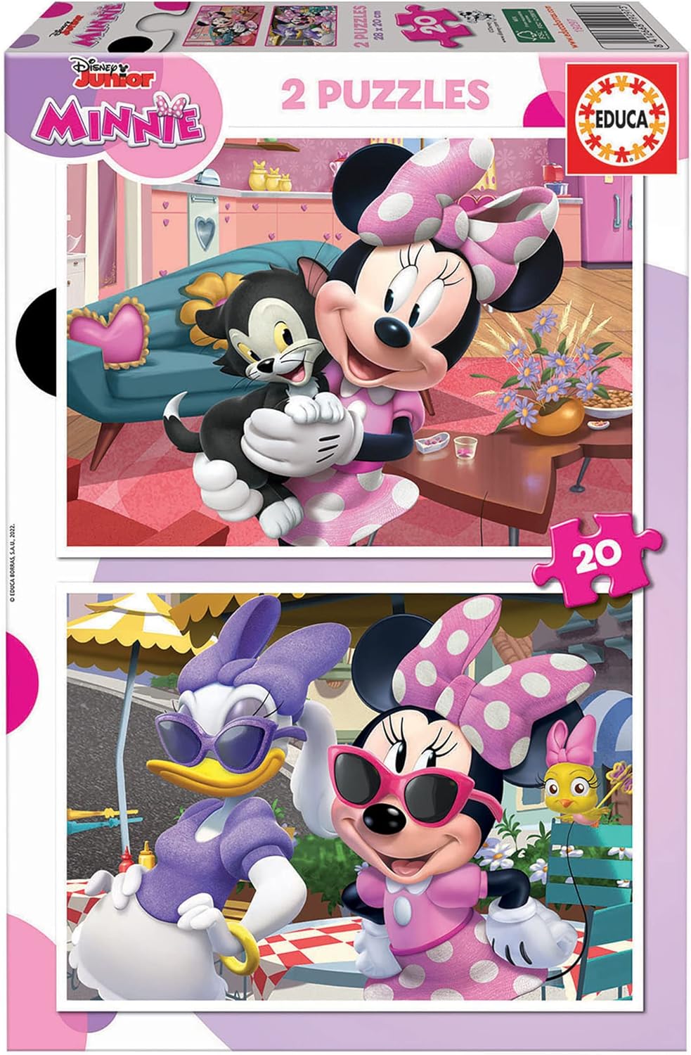 Educa - Set of 2 Children's Puzzles of 20 Pieces with The Main Characters of Mickey Mouse Fun House, Disney. Ages 3, 4 and 5 (19311)
