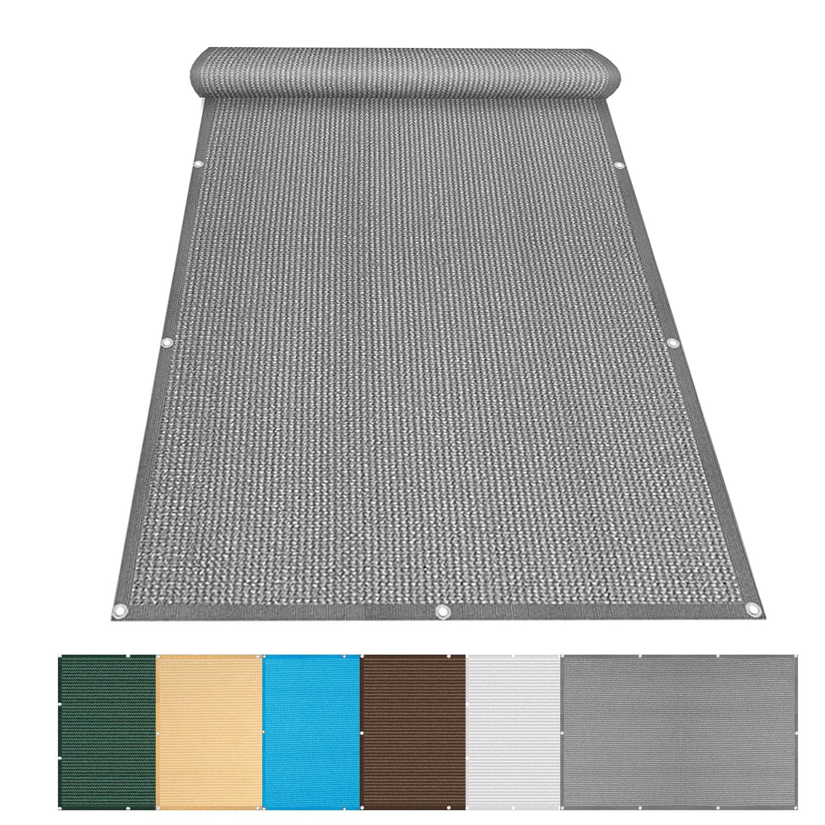 Voile d'ombrage respirante bâche solaire grise perméable à l'eau pour grand balcon et terrasse