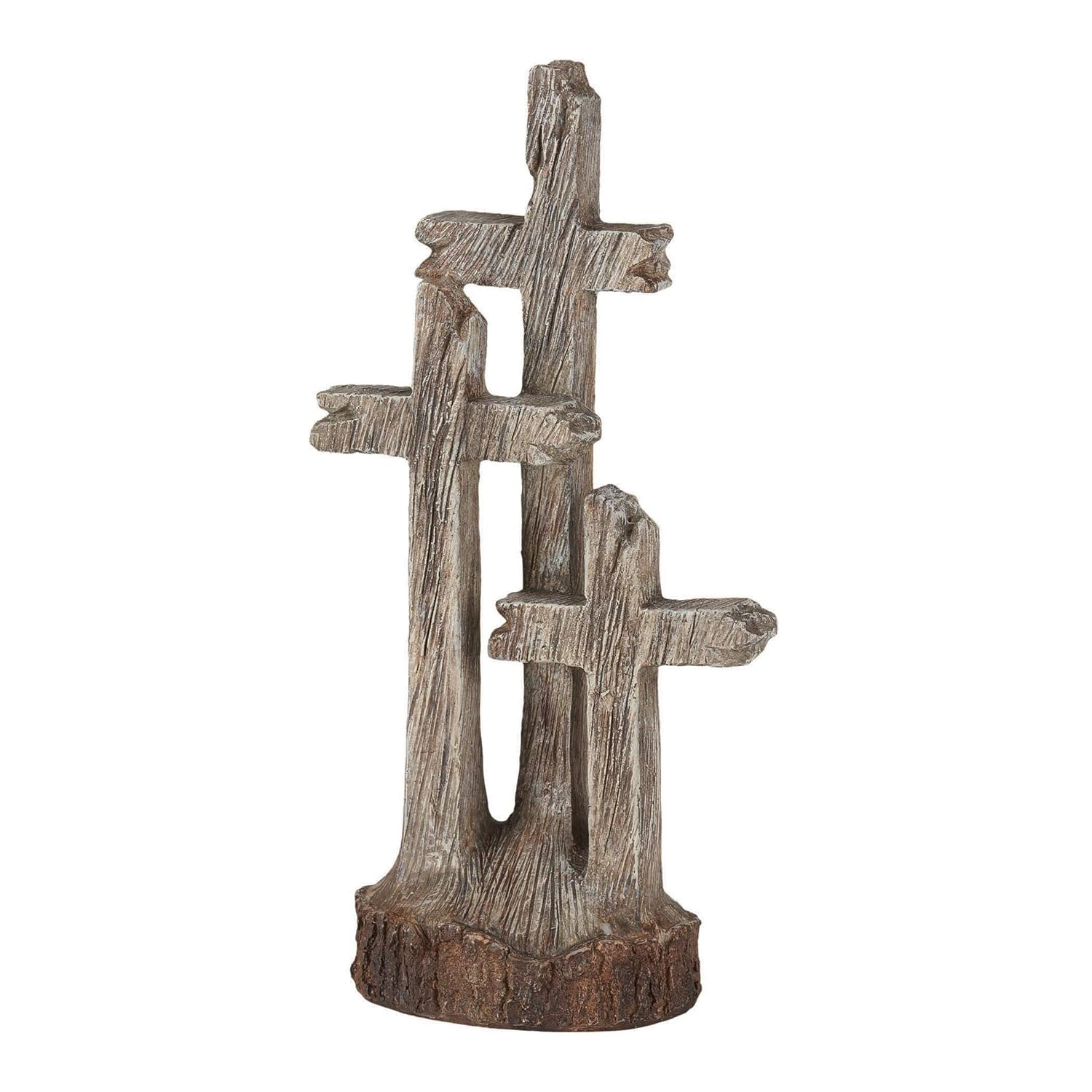 Dicksons Three Crosses Natural Brown 8 x 4 Resin Stone Collectible