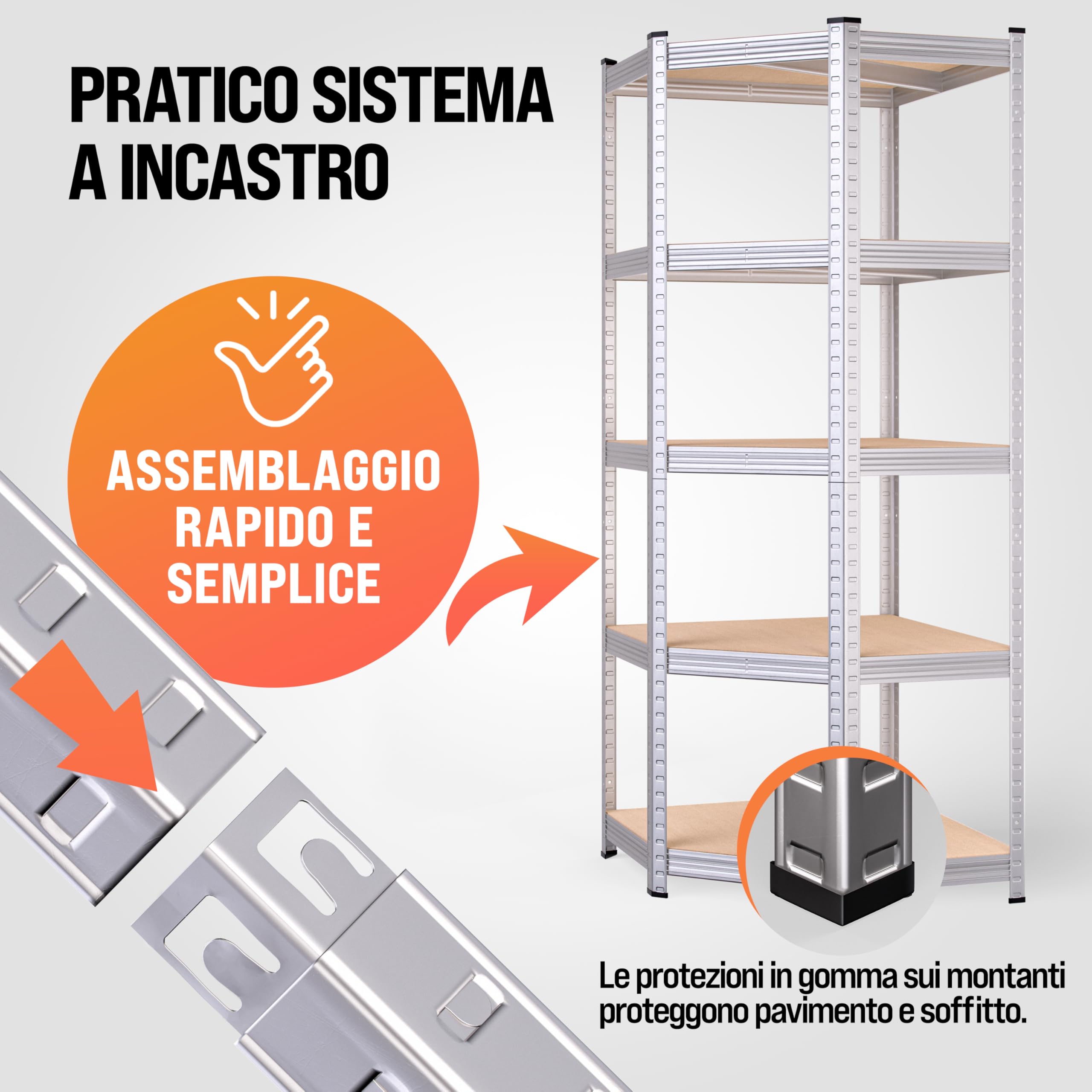 Monzana® Scaffale Metallo Angolare Garage 180x70x40 875kg 5 Riapiani Scaffali Cantina Scaffalatura Angolare Scaffale Salvaspazio Mobile Metallo