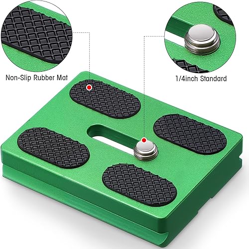 Vista 80 de Frienda 2 piezas de placa de liberación rápida de metal con tornillo de cámara de 1/4 a 20 placa de montaje de trípode se adapta estándar para Negro