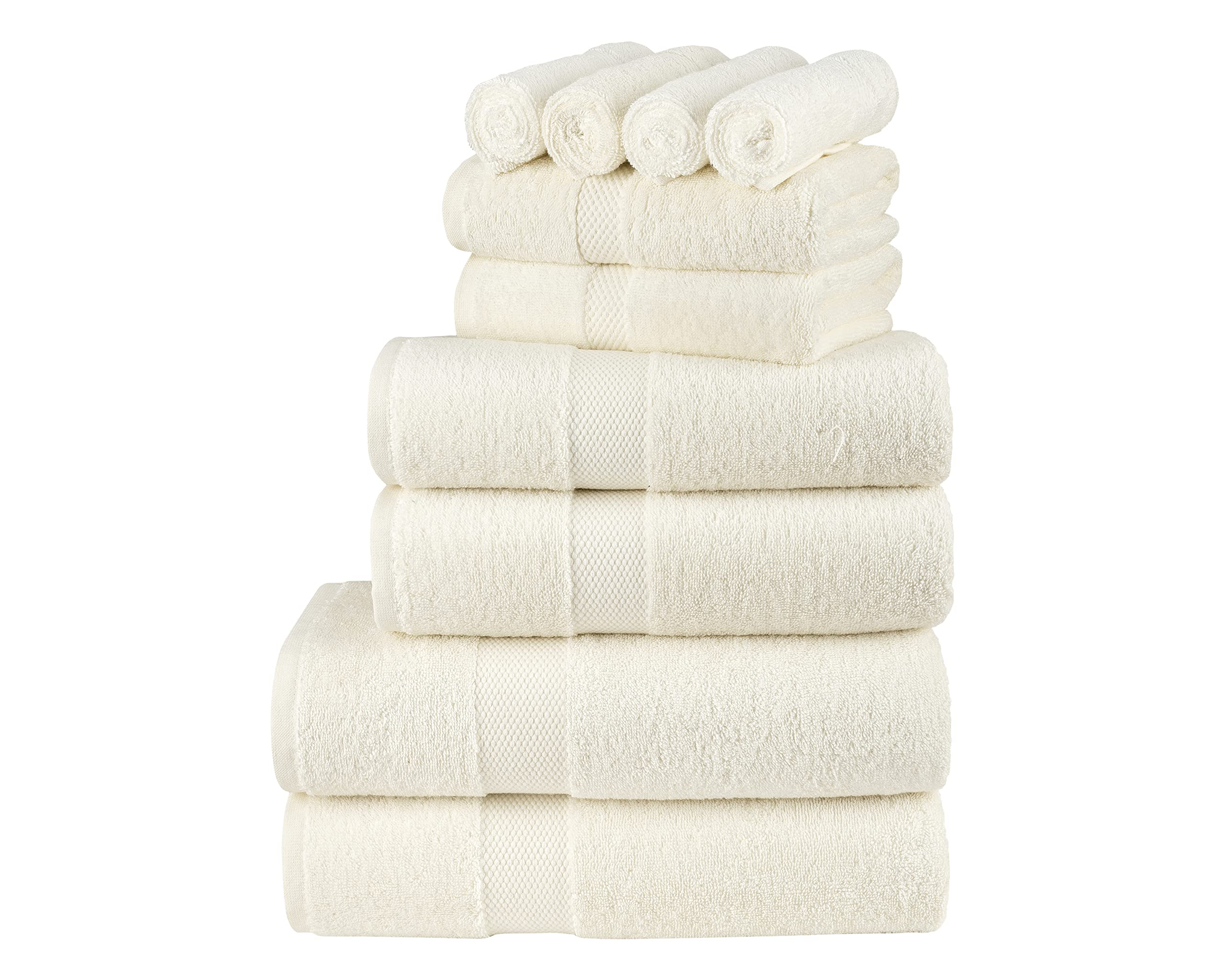 La Maison 100% Egyptian Cotton 600GSM Superior Towel Bale Set Face Hand Towel Bath Towel 10 Piece Super Soft Everyday Use (Cream)