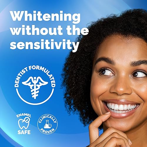 Miniatura 4 de Tiras blanqueadoras para dientes sensibles, sin esmalte, sin peróxido, tiras blanqueadoras de dientes con enzimas naturales, puntas blancas suaves