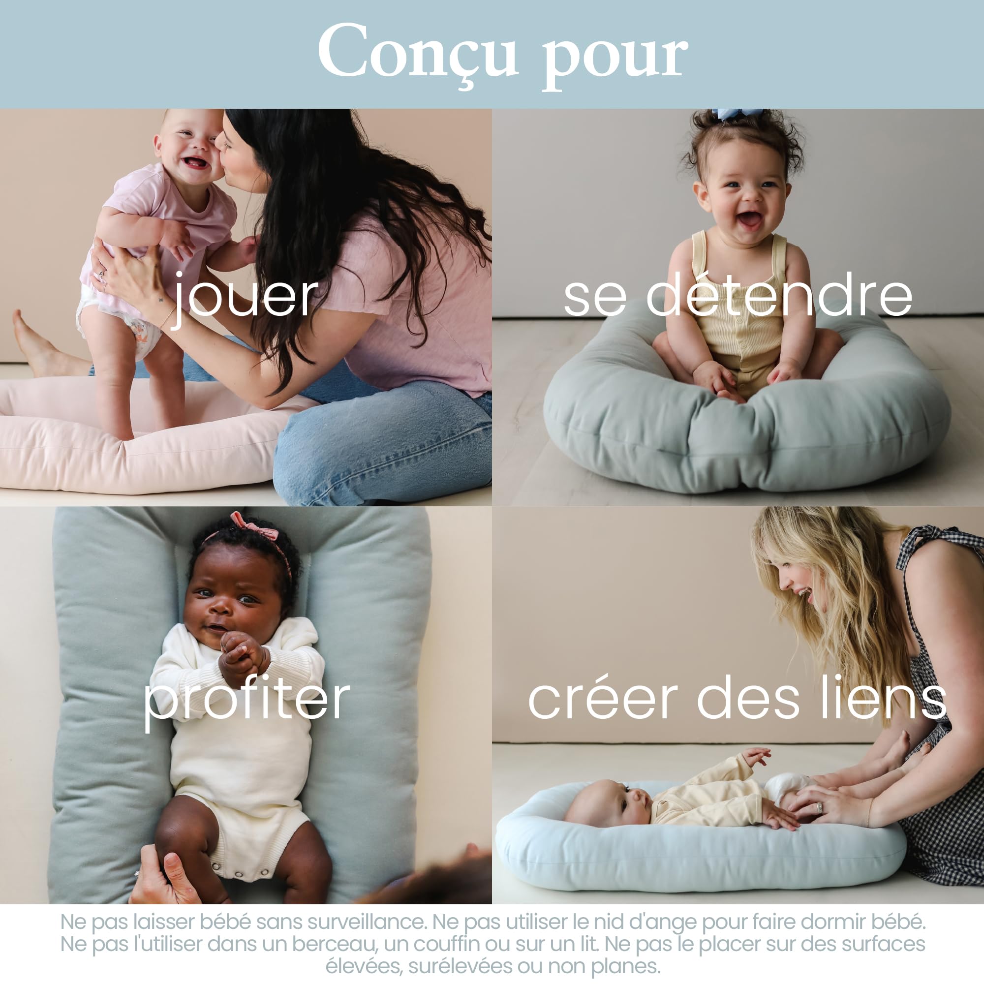 snuggle me® Nid d'ange Bébé (0-9 Mois) - Centre Non rembourré imitant Un câlin - Coton Biologique Haut de Gamme avec Rembourrage en Fibres, 100% Lavable en Machine, Sac de Voyage Inclus (Honey)