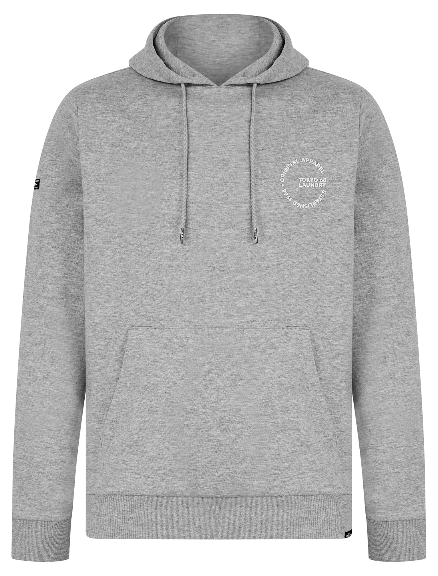 Tokyo Laundry Layden Motif Brushback Fleece Pullover Hoodie in Light Grey Marl S