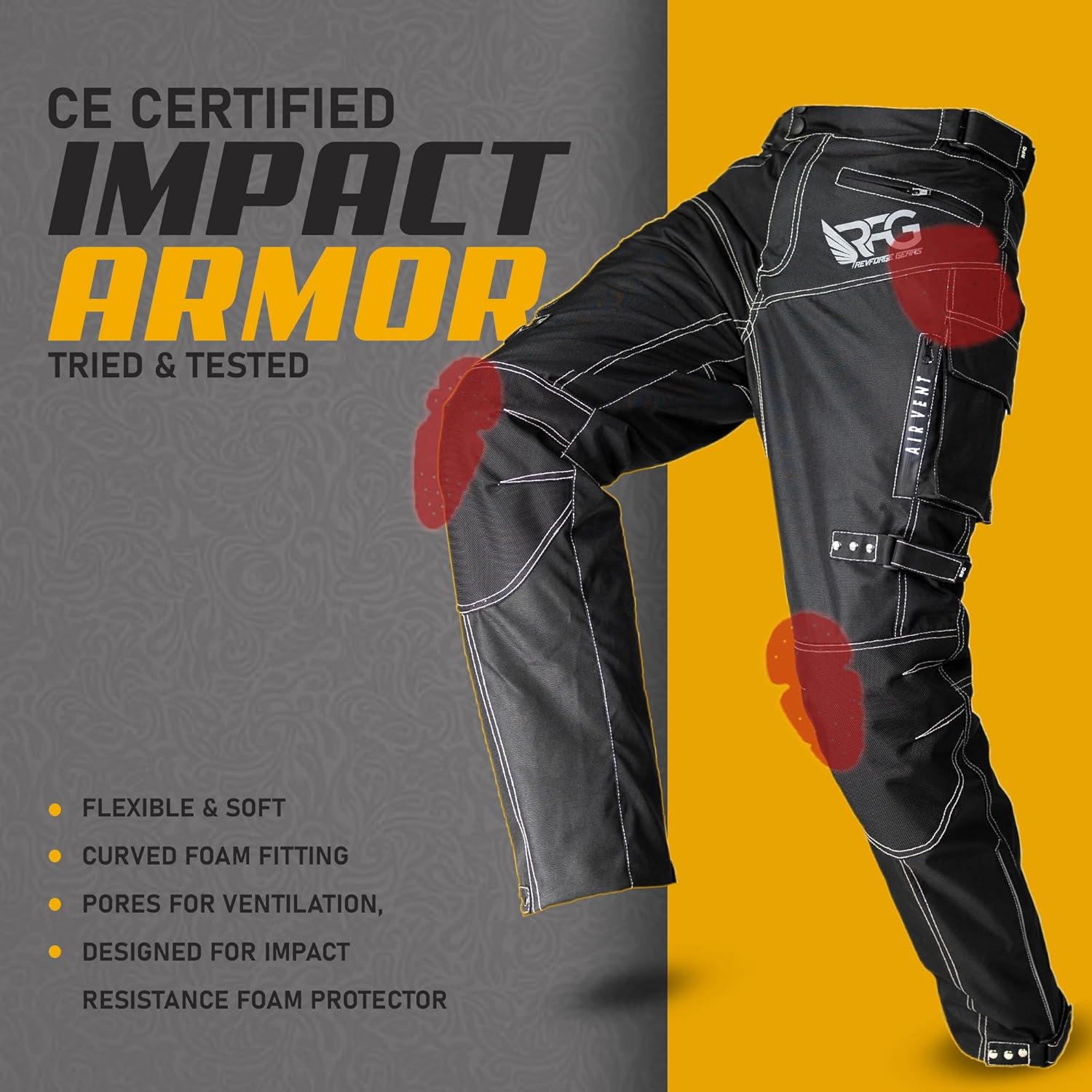 RFG Motorcycle Pants – Waterproof Cordura Fabric - Riding