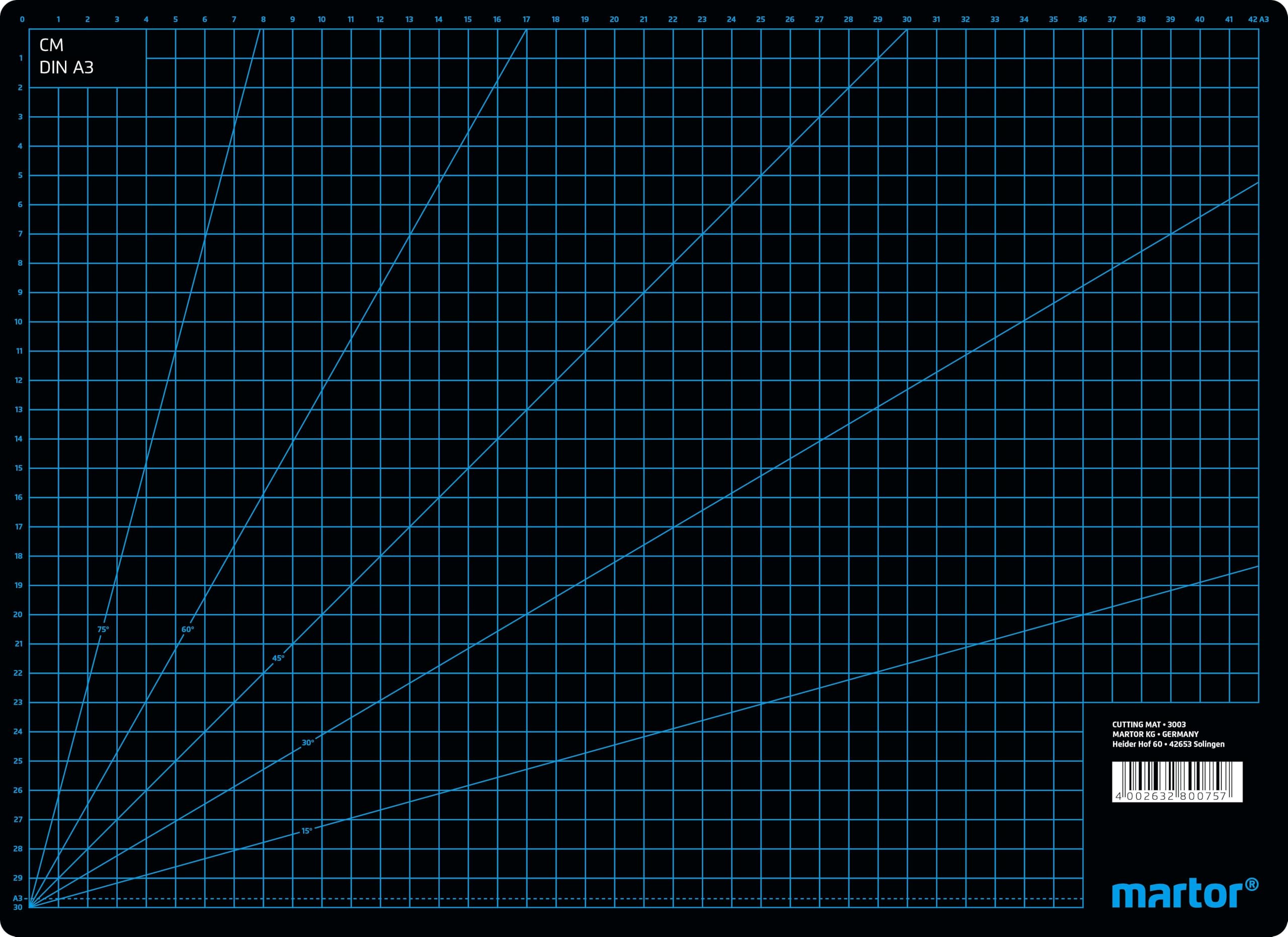 MARTOR Cutting mat self-Healing 320 x 440mm, Protection for Substrate, 3 Layers, cm/inch Grid, Cutting mat, Craft mat