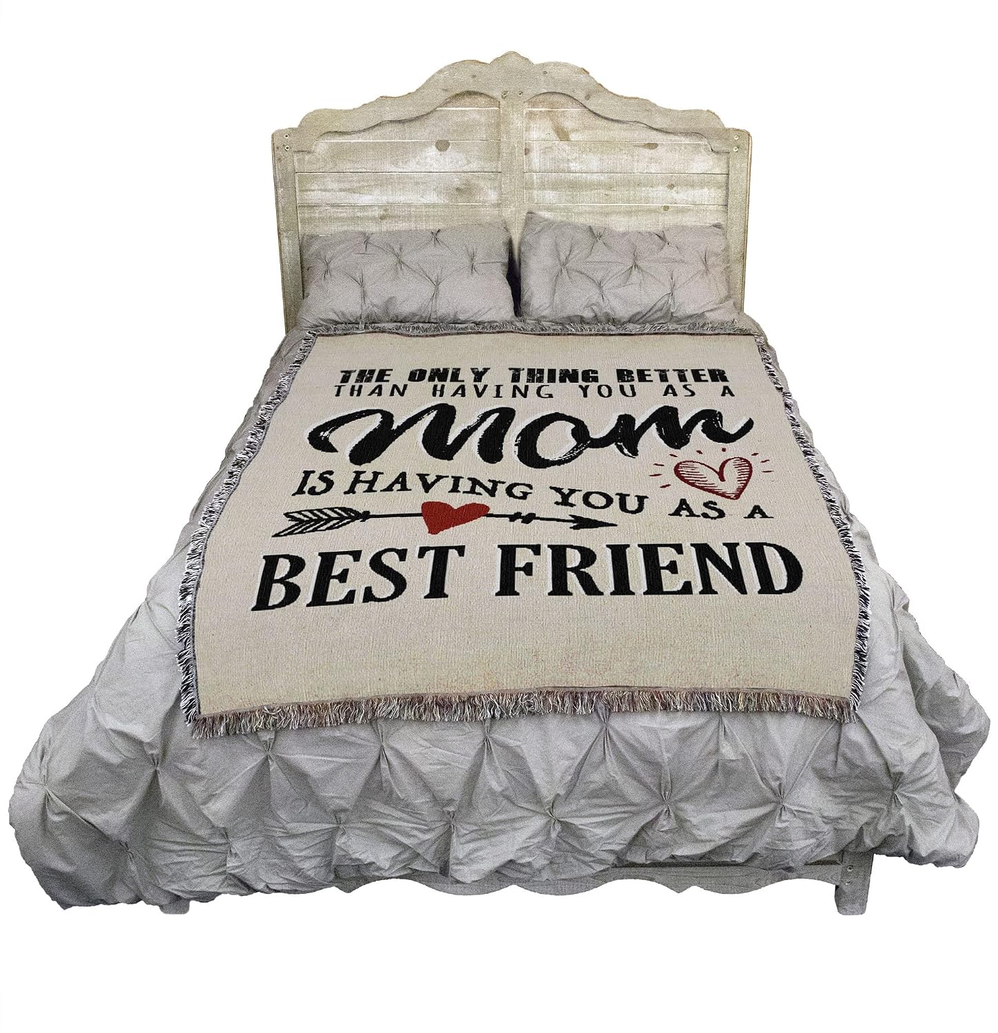 Pure Country Weavers Only Thing Better Mom Best Friend Blanket - Gift Tapestry Throw Woven from Cotton - Made in the USA (72x54)