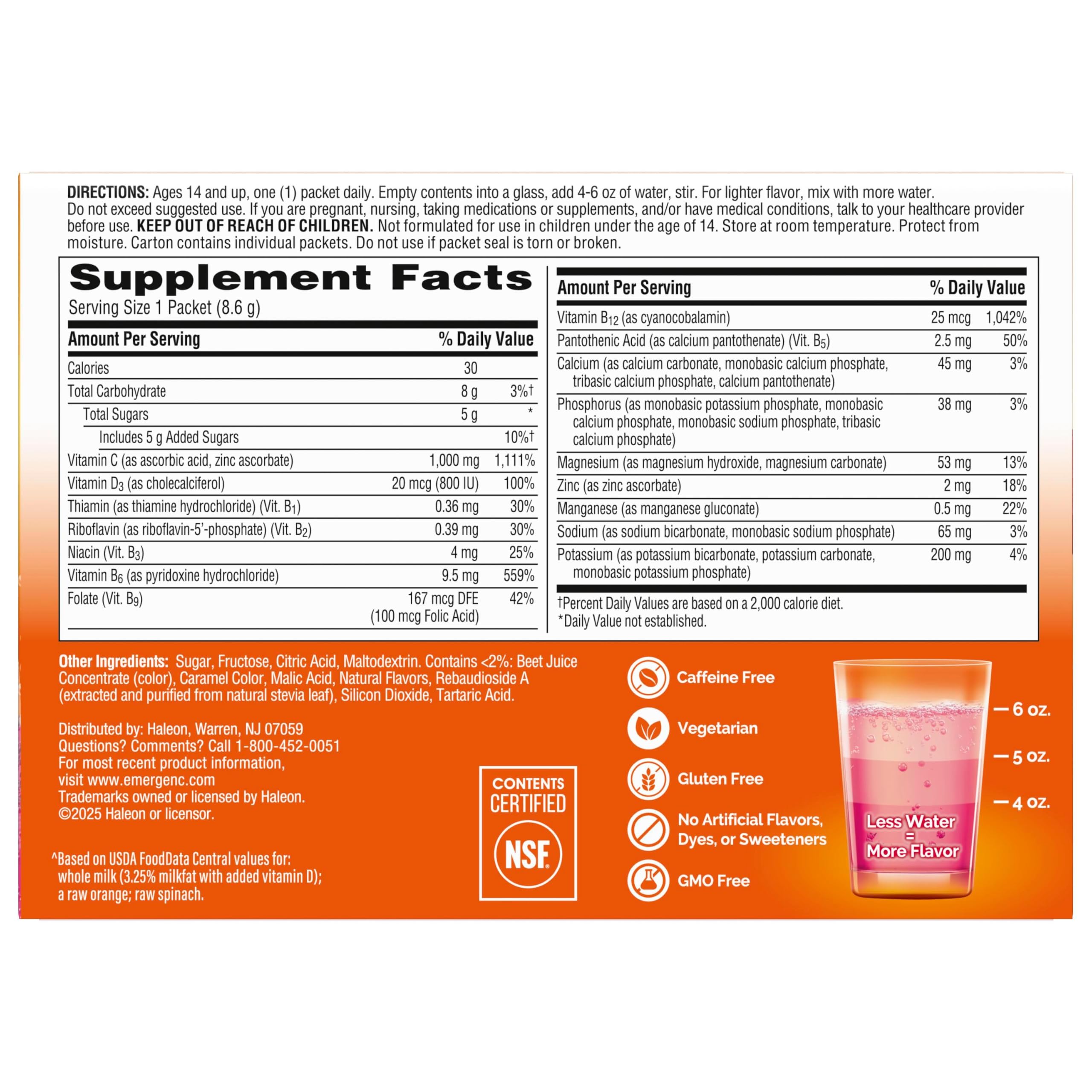 Emergen-C Vitamin C 1000mg Immune Support Powder, Raspberry, 30 Packets — Amazon image 12