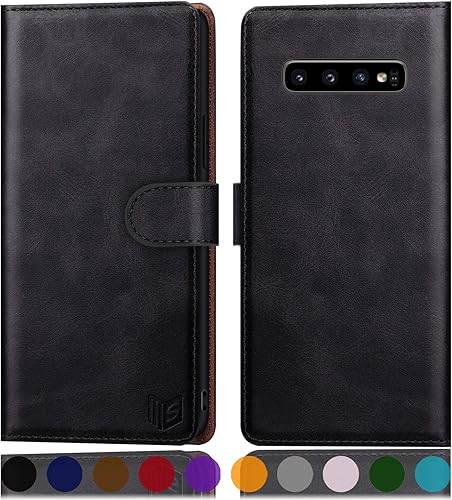 SUANPOT Funda para Samsung Galaxy S10+S10 Plus de 6.4 pulgadas con bloqueo RFID, soporte para tarjetas de crédito, funda de piel sintética con tapa SUANPOT Funda para Samsung Galaxy S10+S10 Plus de 6.4 pulgadas con bloqueo RFID, soporte para tarjetas de crédito, funda de piel sintética con tapa