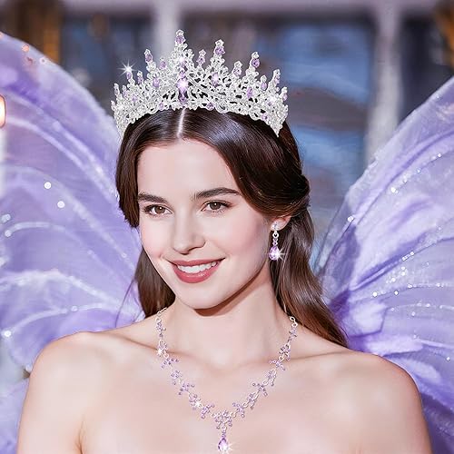 Miniatura 2 de Kamirola Diadema de coronas y tiaras de cristal para niñas o mujeres, fiesta de cumpleaños, boda, graduación, novia, Halloween, Navidad (TR19)