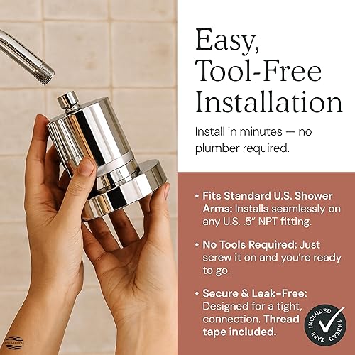 Miniatura 9 de Cabezal de ducha filtrado para agua dura  Reduce el cloro y los metales pesados para mejorar la salud de la piel y el cabello  Cabezal de ducha