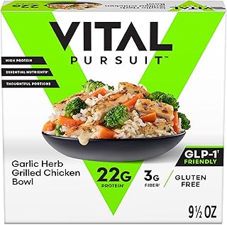 Vital Pursuit Garlic Herb Grilled Chicken Bowl, High Protein, Glp-1 Friendly, Frozen Meal 9.5 oz