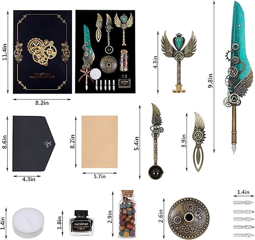 Miniatura 15 de Juego de bolígrafo y tinta, juego de plumas para caligrafía, regalo de Navidad para amantes de la escritura a mano, regalo de cumpleaños (Bule)