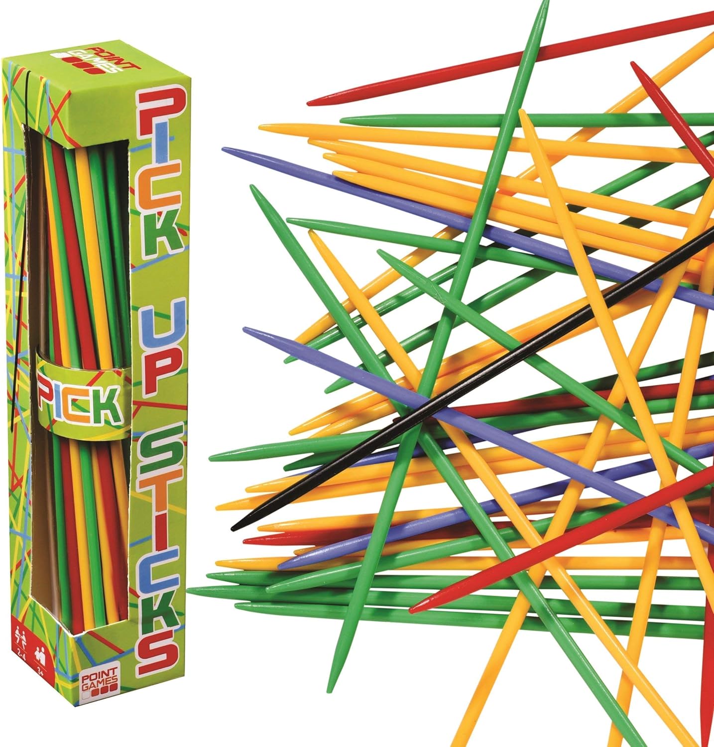 Buy Point Games Giant Pick Up Sticks Game in Lucite Storage Can, 9 3/4