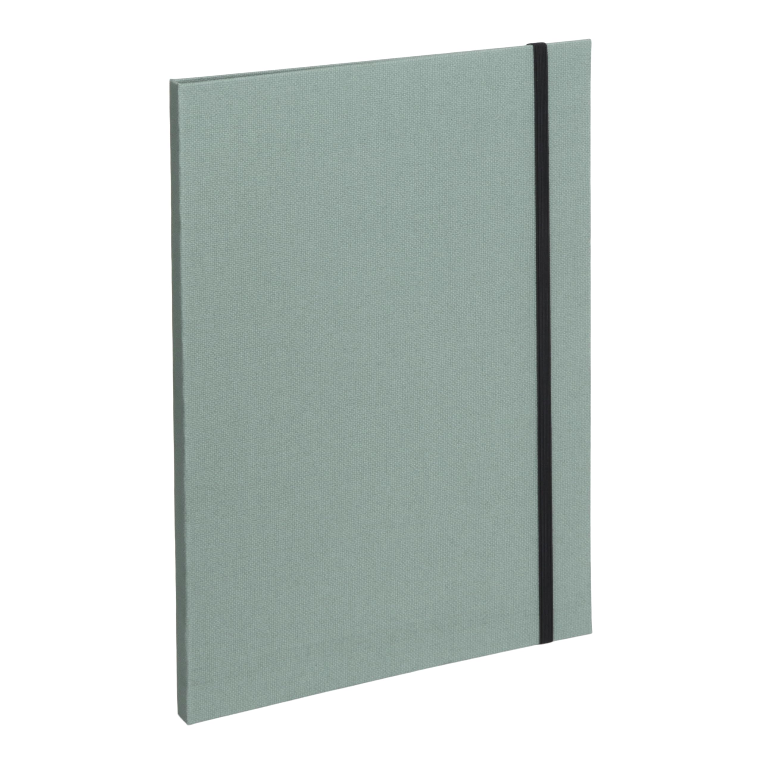 Bigso Box of Sweden Paulina A4 Folder with Elastic Band - Fibreboard and Paper in Linen Look - Portfolio Folder for Documents, Files, Documents etc. - Mint Green