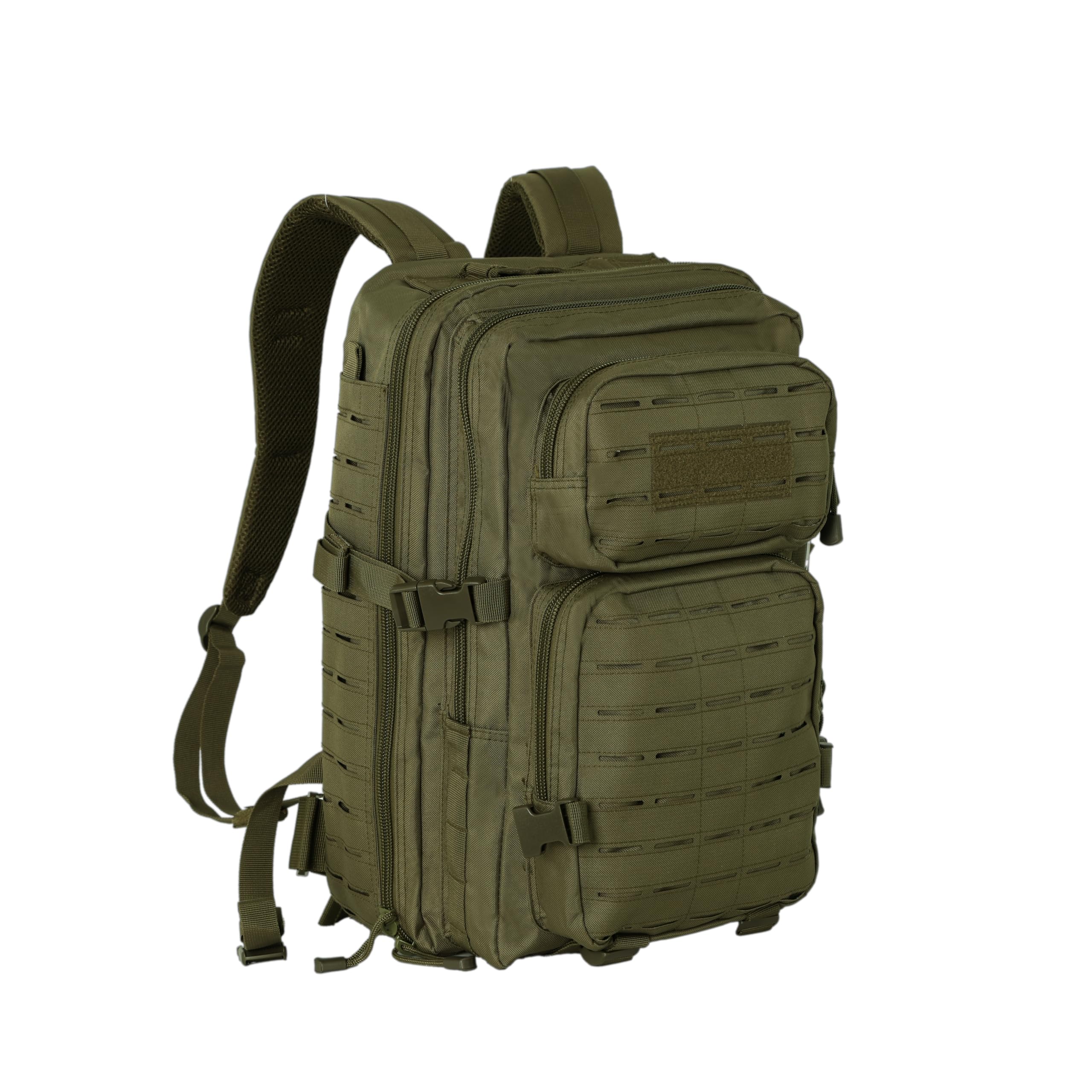 40L Tactical Backpack, Camouflage Military Bug Out Bag, Durable MOLLE Hiking Camping Gear (GREEN)