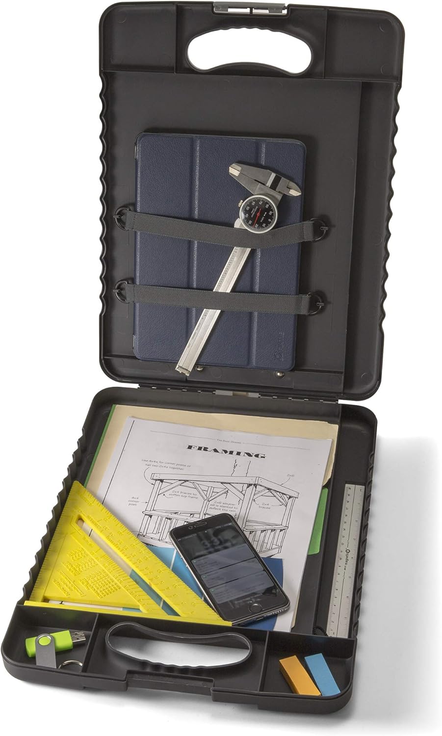Officemate Letter/A4 Size Deluxe Tablet Clipboard Case, Charcoal (83315)