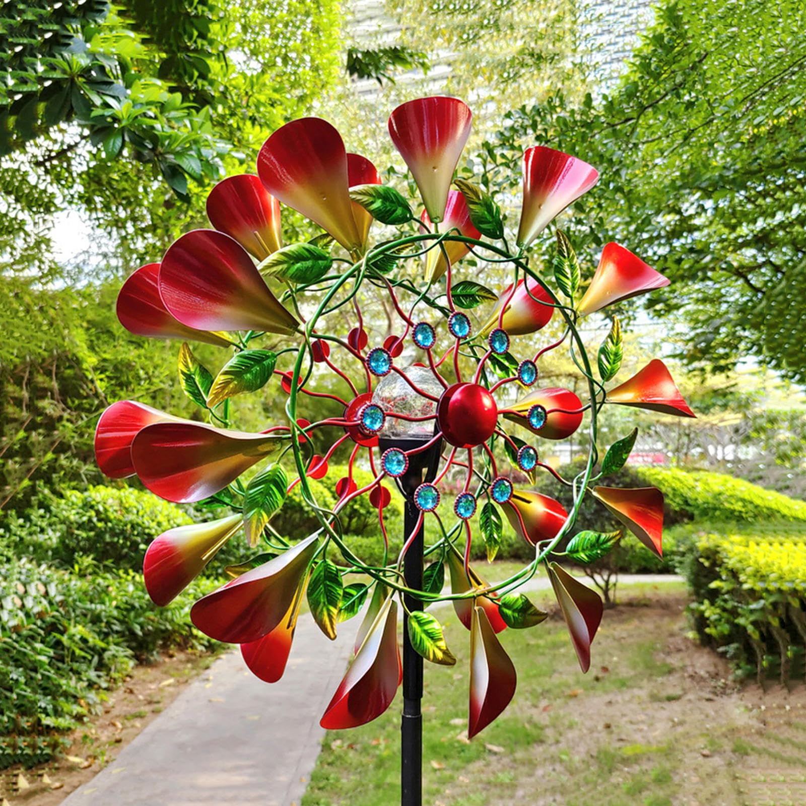 Mulino a vento da 210,8 cm per cortile e giardino Wind Spinner Dual Direction Solar Spinners per cortile e giardino